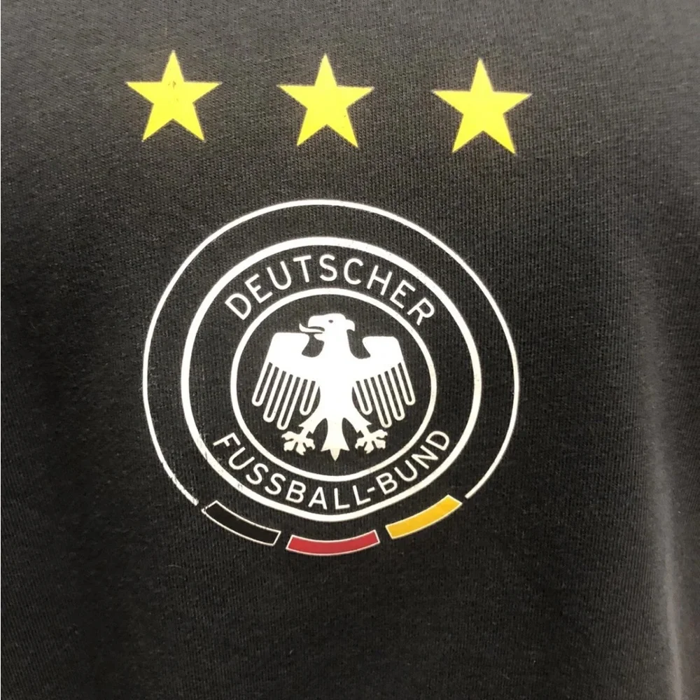 Men’s Adidas Top Deutscher Fuss Ball-Bund jersey 2XL Black Short Sleeve 3 Stripe